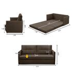 Sofá Cama 2 Lugares 1,50m Luisa Suede Marrom Adonai Estofados