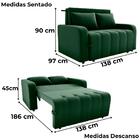 Sofa Cama 2 Lugares 138 Cm Amora Veludo Maserati Milani Store