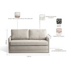 Sofa Cama 2 Lugares 153x68x86cm Charlie Bege/veludo