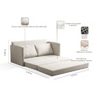 Sofá Cama 2 Lugares 153x68x86cm Charlie Bege/veludo