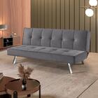 Sofá Cama 2 Lugares 177 Pé Cromado Grafite Com Cromado