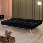 Sofá Cama 2 Lugares 177 Pé Cromado Preto Com Cromado