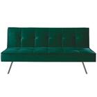 Sofá Cama 2 Lugares 177 Pé Cromado Verde Com Cromado