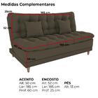 Sofa Cama 2 Lugares 185 Cm Duda Veludo Light Milani Store