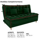 Sofa Cama 2 Lugares 185 Cm Duda Veludo Maserati Milani Store