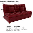 Sofa Cama 2 Lugares 185 Cm Duda Veludo Milani Store