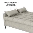 Sofa Cama 2 Lugares 200cm Pillar Linho Plano Milenum Milani S