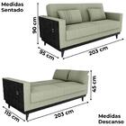 Sofa Cama 2 Lugares 203 Cm Boucle Corino Milani Store