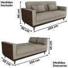 Sofa Cama 2 Lugares 203 Cm Esther Veludo Corino Milani Store