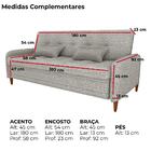 Sofa Cama 2 Lugares 206 Cm Donna Linho Vancouver Milani Store