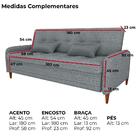 Sofa Cama 2 Lugares 206 Cm Donna Linho Vancouver Milani Store
