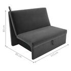 Sofá Cama 2 Lugares Belize Suede Cinza