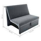 Sofá Cama 2 Lugares Belize Veludo Cinza