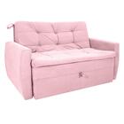 Sofá Cama 2 Lugares Bray Veludo Turkey Rosa