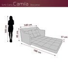 Sofá Cama 2 Lugares Camila Matrix Cinza