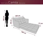 Sofá Cama 2 Lugares Camila Matrix Marrom