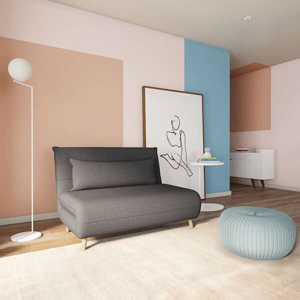 Sofá-cama 2 Lugares Casal Livorno Cinza Escuro