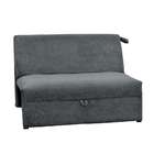 Sofá-cama 2 Lugares Casal Malu Suede Amassado Cinza