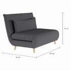 Sofá-cama 2 Lugares Casal Pisa Cinza Escuro