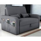 Sofá Cama 2 Lugares Com Baú Bannow Veludo Cinza