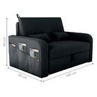 Sofá Cama 2 Lugares Com Baú Bannow Veludo Inca Preto