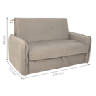 Sofá Cama 2 Lugares Com Baú Fabian Suede Bege