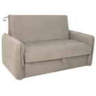 Sofá Cama 2 Lugares Com Baú Fabian Suede Bege