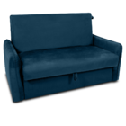 Sofá Cama 2 Lugares Com Baú Fabian Veludo Azul