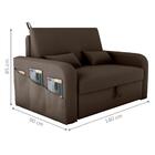 Sofá Cama 2 Lugares Com Baú Hiram Veludo Marrom