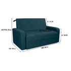 Sofá Cama 2 Lugares Com Braço Veludo Azul Petróelo Palermo  M