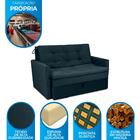 Sofá Cama 2 Lugares Com Braço Veludo Azul Petróleo  Venezia