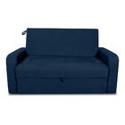 Sofá Cama 2 Lugares Com Braço Veludo Light Azul  Palermo  Mat