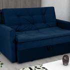 Sofá Cama 2 Lugares Com Braço Veludo Light Azul  Venezia  Mat