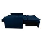Sofá Cama 2 Lugares Com Braço Veludo Light Azul  Venezia  Mat