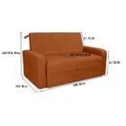 Sofá Cama 2 Lugares Com Braço Veludo Pavia Cobre Palermo Matr