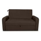 Sofá Cama 2 Lugares Com Braço Veludo Pavia Marrom  Palermo Ma