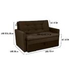 Sofá Cama 2 Lugares Com Braço Veludo Pavia Marrom  Venezia Ma