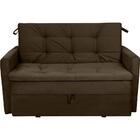 Sofá Cama 2 Lugares Com Braço Veludo Pavia Marrom  Venezia Ma