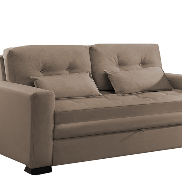 Sofá Cama 2 Lugares Cru Em Veludo 1,63m Bibury