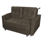 Sofá Cama 2 Lugares Duleek Veludo Marrom