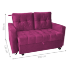 Sofá Cama 2 Lugares Duleek Veludo Turkey Marsala