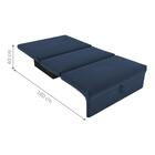 Sofá Cama 2 Lugares Ivan Suede Azul
