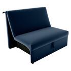 Sofá Cama 2 Lugares Ivan Veludo Azul