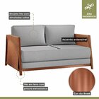 Sofá Cama 2 Lugares M-08 Cobre/linho Cinza
