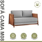Sofá Cama 2 Lugares M-08 Cobre/linho Cinza
