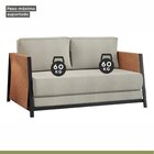 Sofá Cama 2 Lugares M-08 Preto/ Linho Areia