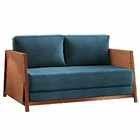 Sofá Cama 2 Lugares M-09 Cobre/linho Jeans Azul - Mais Decor