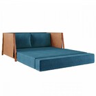 Sofá Cama 2 Lugares M-09 Cobre/linho Jeans Azul - Mais Decor
