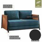 Sofá Cama 2 Lugares M-09 Preto/linho Jeans Azul - Mais Decor