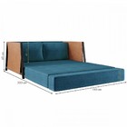 Sofá Cama 2 Lugares M-09 Preto/linho Jeans Azul - Mais Decor